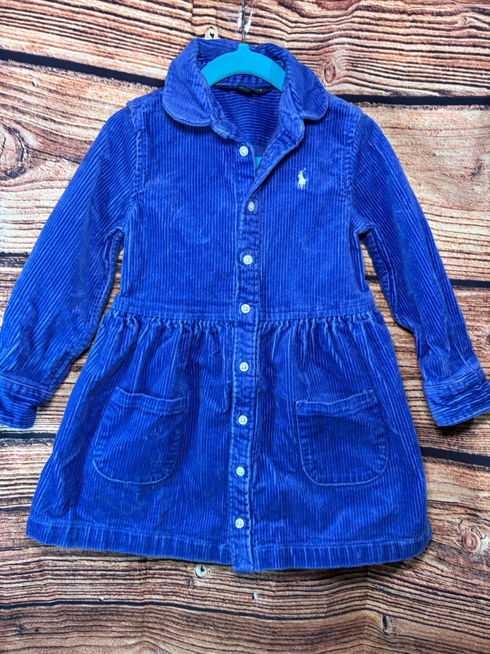Polo Ralph Lauren Royal Blue Corduroy Dress Toddler
